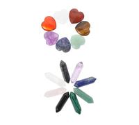 DEARMAMY 15 Piezas De Cristales De Chakra En Forma De Corazón Tallados En Corazones Piedras Naturales Cristales Curativos Colgantes De En Forma De Corazón Y Cristales