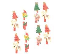 DEARMAMY 18 Piezas de Clips de Madera para Notas Diseño de Muñeco de Nieve Decoración Navideña para Árbol Abrazadera de Madera para Fotos y Mensajes en Fiestas Familiares