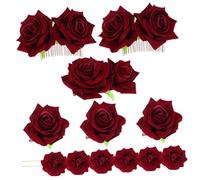 DEARMAMY 1Juego Conjunto Artificiales Con Peine Creativo Para Bodas Especiales Broche De Flor Color