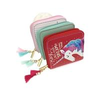 DEARMAMY 1pieza Cartera Corto Cierre De Cremallera PU De Unicornio para Niñas Diseño De Cartera De Cartoon Color Rojo Ligera y Práctica para Uso Diario