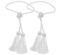 DEARMAMY 2 Alzapaños Diseño Moderno y para Cortinas Borlas de Química Instalación Sencilla sin Taladro para Dormitorio y