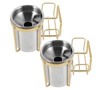 DEARMAMY 2 Ceniceros de Pared de Acero Inoxidable sin Perforaciones, Soporte de Montaje para Baño y Oficina, Diseño Resistente al Viento, Fácil Instalación Adhesivos, Set 2 Piezas