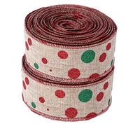 DEARMAMY 2 Cintas Decorativas de Lino con Puntos de Metros para Diy y Decoración de Fiestas Resistente y para Envoltorios de y Manualidades