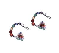 DEARMAMY 2 Colgantes De Piedra Natural Para Coche Cadena De Piedra Natural Estilo Retro Estilo Para Decoración Del Hogar Accesorios Para Automóviles Joyería Elegante Cuerda