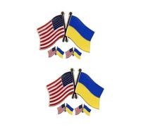 DEARMAMY 2 Juegos Alfiler De Pin De Solapa Con Del Mundo Broches Pasador De La De Los Estados Unidos Pin De Solapa De La Del País Aleación 3 Piezas*2