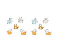 DEARMAMY 2 Juegos Broche De Gatito De Dibujos Animados Hombres Alfiler Broches De Bisuteria Broches De Dibujos Animados Pasadores Pasador De Mochila Broches De Gato Aleación 5 Piezas * 2