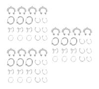 DEARMAMY 2 Juegos Conjunto De Anillo De Nariz Sin Manguito De Perforación De La Nariz Arco Decoración De La Nariz Manguito del Tabique Nasal Tachuelas Acero Inoxidable Silver 19 Uds * 2