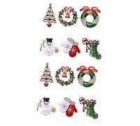 DEARMAMY 2 Juegos De 6 Piezas broche de navidad xmas tree christmas trees campanas alfileres de joyería de navidad junta pasadores broches de muñeco de nieve suministros de navidad aleación