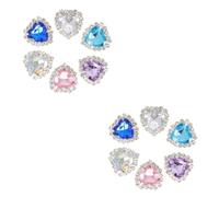 DEARMAMY 2 Juegos Hebilla De Zapato Gema Gemas Adhesivas Joyería De Zapatos Joyas De Uñas Encantos Del Zapato De Las Mujeres Encanto De La Decoración Del Zapato Vidrio 6 Piezas * 2
