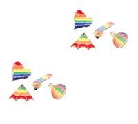 DEARMAMY 2 Juegos Insignia De De Aceite De Arco Iris Broche Alfiler Esmaltado Pin Para Suéter Pasadores De Chaveta Alfileres De Botones Divertidos Pasador De Mochila Estética 4 Uds * 2