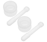 DEARMAMY 2 Juegos Mini Mortero y Cuenco de Vidrio Transparente para Cocina Diseño Moderno, Herramienta para Machacar Ajo y Moler Especias Función de Molienda Fina