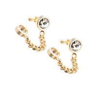 DEARMAMY 2 Pares Gemelos Accesorios Para Camisas Pernos Prisioneros Del Manguito De Los Hombres Tachuelas En Los Puños De La Camisa Decoración De La Camisa Golden La Cadena