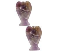 DEARMAMY 2 Piezas Adorno De Ángel De Cristal Figura De Ángel Tallada Adulto Cristales Y Modelo Decoración Artesanías De Ángel De Cristal Estatuillas De Ángeles Angeles Púrpura