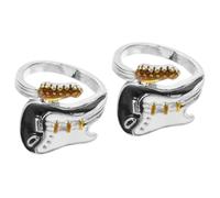 DEARMAMY 2 Piezas Anillo De Guitarra Piedra Preciosa Guitarrista Dimensionador Anillos De Del Pie Para Las Mujeres Anillos De Los Hombres Cableado Titular Oro Balancín Aleación De Zinc
