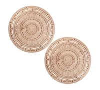 DEARMAMY 2 piezas Apliques de Madera Tallada sin Pintar con Diseño Mandala Floral para Decoración Muebles Puertas y Paredes Adornos Vintage para DIY