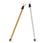 DEARMAMY 2 Piezas Barra de Tendedero Extensible de Aluminio con Telescópico Acabado Mate Dorado y Plateado Poste Retráctil Resistente para Colgar Ropa el Hogar y Balcón