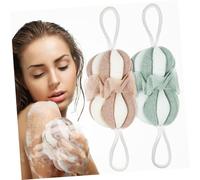 DEARMAMY 2 Piezas Bola de baño accesorios de baño esponja de baño Esponja de malla gel de ducha esponja vegetal depuración bath pelota esponjas largo esponja de lufa Lofah Educación física