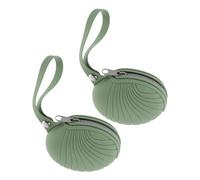 DEARMAMY 2 Piezas Bolsa De Almacenamiento De Silicona Pequeño Bolso De Época Bolso De Almacenamiento De La Servilleta Sanitaria Almacenamiento De Chupete Bolsa De Época Gel De Sílice Green