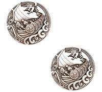 DEARMAMY 2 Piezas broche de vikingo broches para mujer pin de solapa vikingo capa para mujer - Broche de época - Broche de mujer joyería vikinga broche de ropa Aleación de zinc Silver