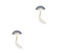 DEARMAMY 2 Piezas broche ritual original Mujer kawavy encanto costumes Cuerpo ramillete de ropa Flor en el ojal Pasador elegante Accesorio de ropa fiesta de pechera pedrería Blue