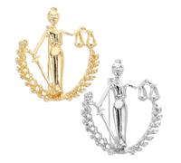 DEARMAMY 2 Piezas Broche Solapa Balanza Justicia para Hombre Pin de Aleación para Traje y Chaqueta Accesorio Formal para Abogados y Jueces Símbolo de Equidad Plata