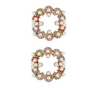 DEARMAMY 2 Piezas Clip De Zapatos Enjoyado Brillantina Decoraciones Encantos De Las Mujeres Decoración Decoracion De Boda Maxi Zapatos De Novia Con Perlas Fiesta Clips Para Tacones Aleación