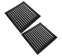 DEARMAMY 2 Piezas Cubierta de Ventilación para Rejilla de Aire Negro de Hierro Persianas Ajustables y Diseño Cuadrado para Puerta y Conducto de Circulación de Aire, Fácil Instalación