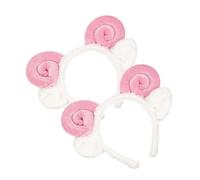 DEARMAMY 2 Piezas Diadema De Garra Diadema De Spa Diademas Con Orejas De Oveja Diadema De Orejas De Conejito Orejas De Diadema Para El Cuidado De La Piel Orejas De Vaca Rosa Felpa