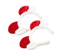 DEARMAMY 2 Piezas Diadema de garra orejas de oso bandas cuernos de carnero Cuerna diademas banda de pelo de cuerno Accesorio para foto accesorios para el cabello diadema de moda Felpa rojo