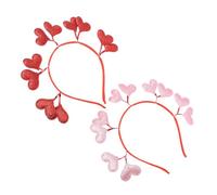 DEARMAMY 2 Piezas Diadema de San Valentin diadema de corazón de fiesta accesorio para el cabello de san valentin diadema de corazón de boda dia de san valentin tela de fieltro rojo
