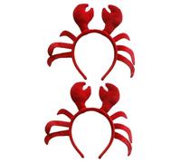 DEARMAMY 2 Piezas Diadema Peluda Cangrejo Roja para Mujeres y Niñas Accesorio de Pelo para Halloween y Navidad Banda de Pelo para Fiesta y Disfraz