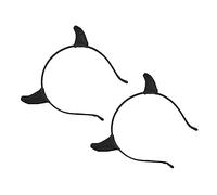 DEARMAMY 2 piezas Diademas de Cuernos Negros con Brillo para Halloween Accesorios para Disfraz y Fiesta Decoración Festiva y Original