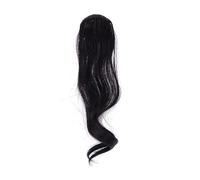 DEARMAMY 2 Piezas Flequillos Postizos Sintéticos de Alta Temperatura Extensiones de Cabello Ondulado para Mujeres Negro Natural y Marrón Negro