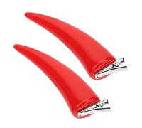 DEARMAMY 2 Piezas graciosas orejas malvadas máscara clips de cuerno de demonio cuernos LED Cuerna halloween hallowen decoración de horquilla al aire libre horquilla útil resina rojo