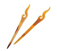 DEARMAMY 2 Piezas horquilla de cuerno cabello Mujer delgado trenza poli forma palillo de bollo de pelo palillo de pelo horquilla de palillos de pelo horquilla para el pelo cuernos Caqui