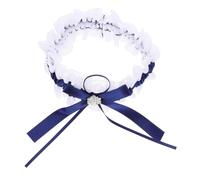 DEARMAMY 2 Piezas liga de lazo arco nupcial correa de calcetín mangas accesorios manos encantos comodas cómodas decorativo women encaje encaje accesorio de boda decoración de cordón