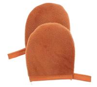 DEARMAMY 2 Piezas manopla de bronceado cama solar loción guante manteca manopla para broncearse para aplicar bronceado manopla autobronceadora Felpa Brown