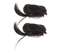 DEARMAMY 2 Piezas Paquete de Moño para Peluca Moño Falso Desordenado Pinza Donas para Cabello Fino Pieza para Rizada para Mujeres Horquillas
