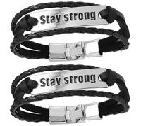 DEARMAMY 2 Piezas Pulsera cadena de oro de los hombres encantos Rosario banda accesorios bebe muñeco accesorios muñecos men bracelet joyería punk joyería de muñeca para hombre metal