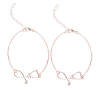DEARMAMY 2 Piezas pulsera encantos chica oro accesorio tobilleras pulseras cadena de muñeca cadena de mano Golden