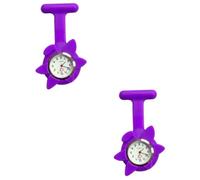 DEARMAMY 2 Piezas Reloj Colgante Relojes Digitales Relojes de Mujer Reloj de Supervivencia Broche Pin Reloj Relojes de Pared Relojes Pared Reloj Medico médico Enfermera Reloj Púrpura