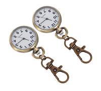 DEARMAMY 2 Piezas Reloj De Bolsillo Llavero Encimera Women Digital Caso Reloj Inteligente Watches Esenciales Encanto Lámina Alarma Mostrar Reloj Colgante De Enfermera Titanio