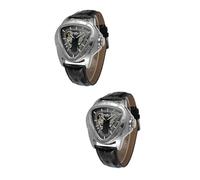 DEARMAMY 2 Piezas Reloj mecanico Hombre Reloj mecanico para Hombre Reloj mecánico automático Relojes automáticos para Hombre Reloj de Hombre Relojes para Hombres Reloj automático Black