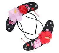DEARMAMY 2 Piezas Sombrero a cuadros de la diadema venda niña diademas Diadilla tocado chino cabello aro chino diadema hanfu Accesorios para el cabello de las chicas el plastico