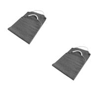 DEARMAMY 2 Piezas Toalla Exfoliante Larga para Baño y Ducha Paño Exfoliante Duradero de Poliéster Diseño Colgante para Limpieza Profunda de Espalda y Cuerpo Rápida Formación de Color Gris