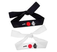 DEARMAMY 2 Piezas venda japón diadema mantener Diadema de chef cabello ninja deportiva de kárate de samurai decorativa de samurái algodón