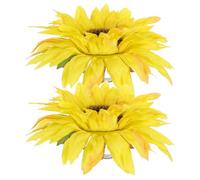DEARMAMY 2 Pinzas para Cortinas Diseño Girasol Abrazaderas Decorativas de Metal y Tela Sujetacortinas para Salón Cocina y Dormitorio Clips Prácticos para Cortinas 2 Unidades Color