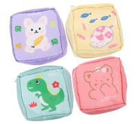 DEARMAMY 2 Series Bolsa De Maquillaje con Diseño De Chica De Dibujos Animados Práctica Bolsa para Guardar Cosméticos Y Monedas Pequeña Y Discreta para Productos Femeninos 4 Piezas x 2