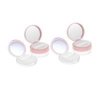 DEARMAMY 2 Series Polvera Portátil Compacto Contenedor De Viaje Mini Tamaño Pequeños Contenedores Contenedor De Maquillaje Vacío ' Estuche De Base De Cojín Vacío El Plastico Rosa 2 Piezas*2