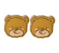 DEARMAMY 2 Tarros de Hojalata Diseño de Oso Latas Vacías para Galletas y Dulces Caja Navideña Resistente para Almacenamiento de y Bocadillos Set de 2 Piezas